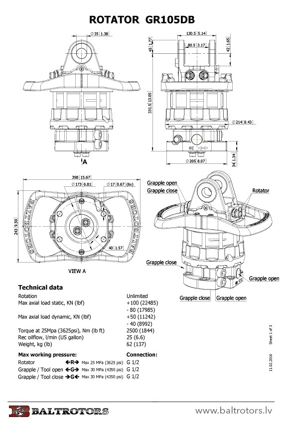 GR105DB specifikation