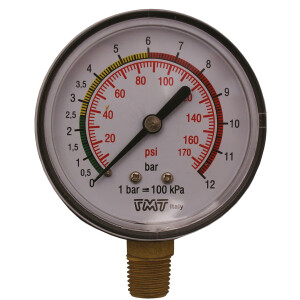 MANOMETER 1/4" 12 BAR 63MM NED