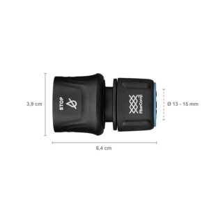 Fiskars FiberComp™ STOP-kopplingar har en enkel snap-on/snap-off-design som gör att det snabbt och enkelt att byta munstycken, rör, vattenspridare och andra slangändar utan att behöva bryta vattenflödet.